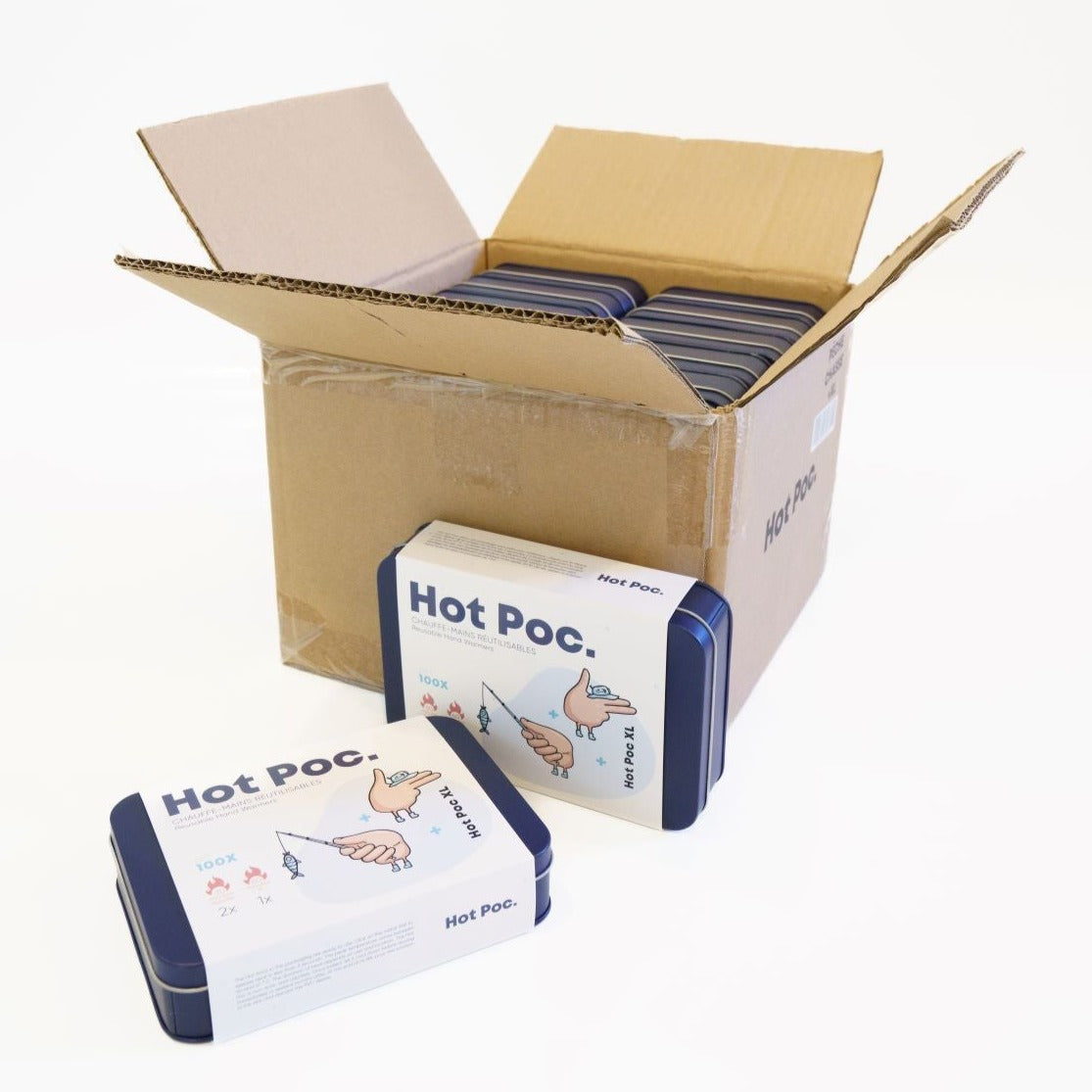 Boîtier de 3 Hot Poc (2 chauffe-mains & 1 chauffe-corps réutilisables) - Caisse de 12 boîtiers