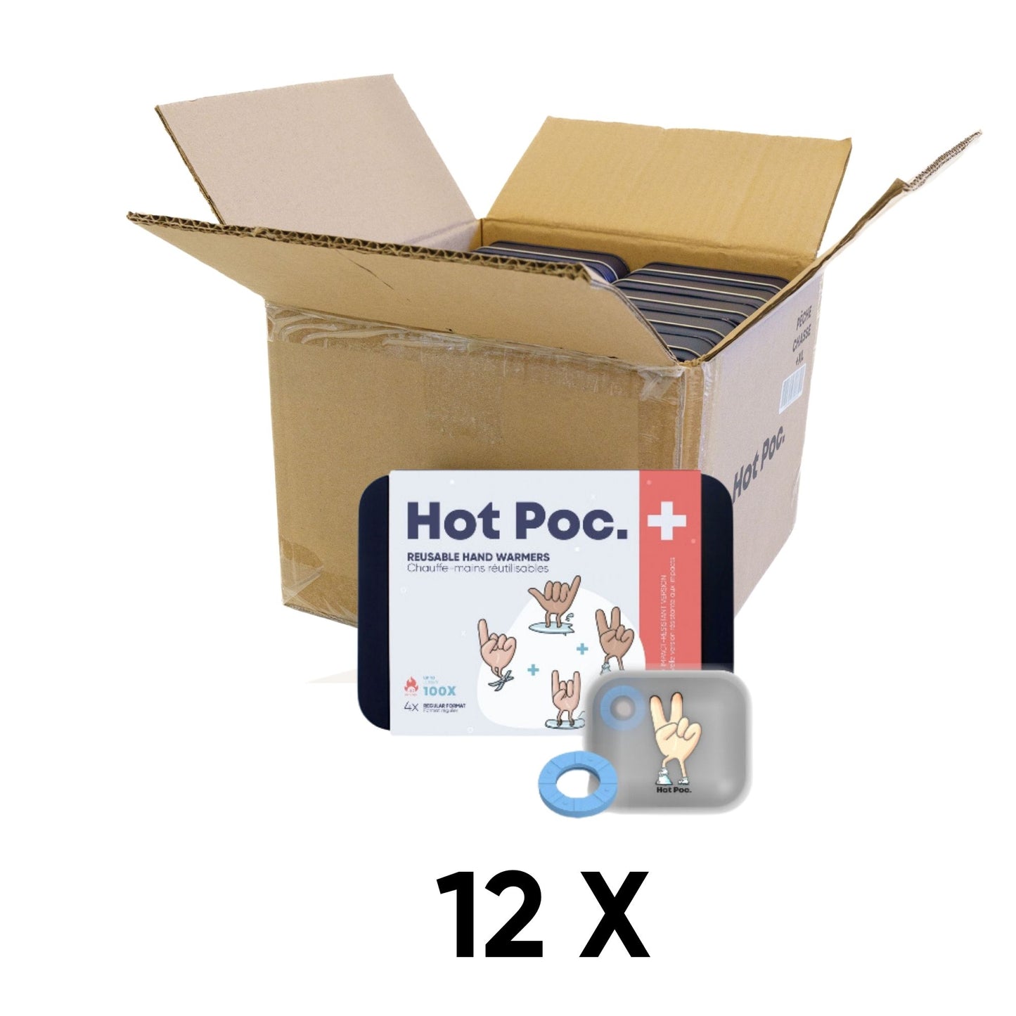 Box of 4 Hot Poc (4 regular PLUS) - Case of 12 boxes