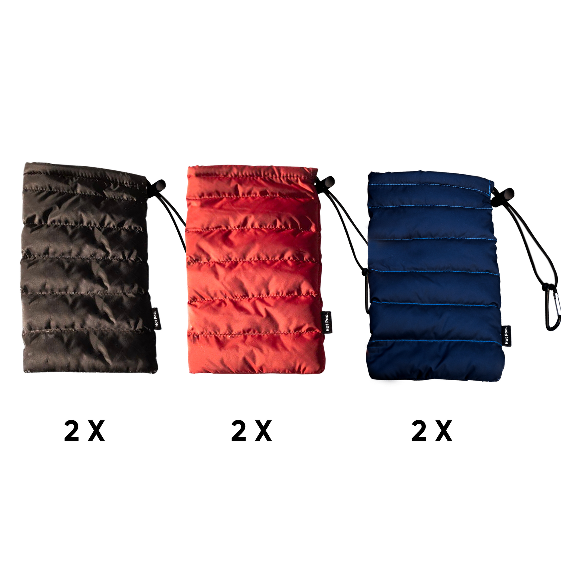 B6-SLEEP-MIXTE	6 x Hot Poc sleeper mixte + 1 Hot Poc régulier logo (2x noir 2x rouge 2 marine)