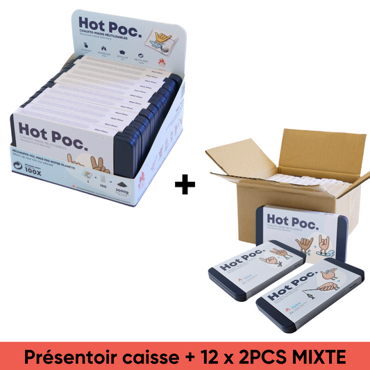 HP-OPENING	"Hot Poc Kit Ouverture  1 x présentoir caisse vide  24 x 2PCS MIXTE"